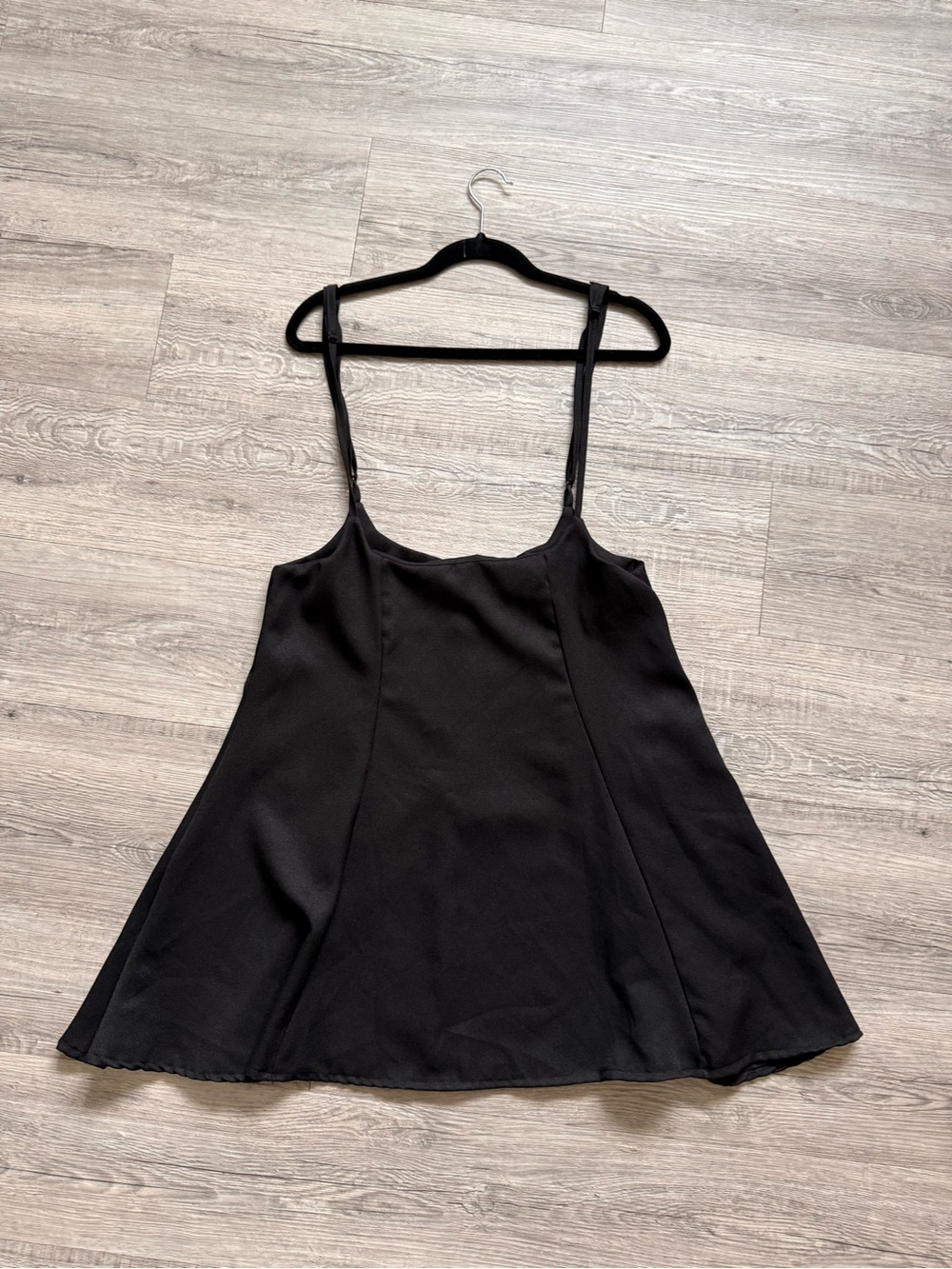 Black Mini Skater Skirt Slip - high waisted with straps